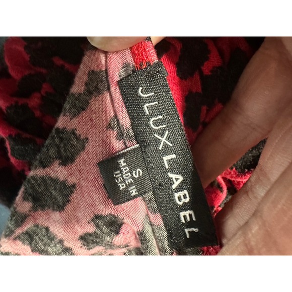 JLUXLABEL Womens Red Black Cheetah Leopard Print Ruched Bodycon Midi Dress Small - Picture 6 of 6